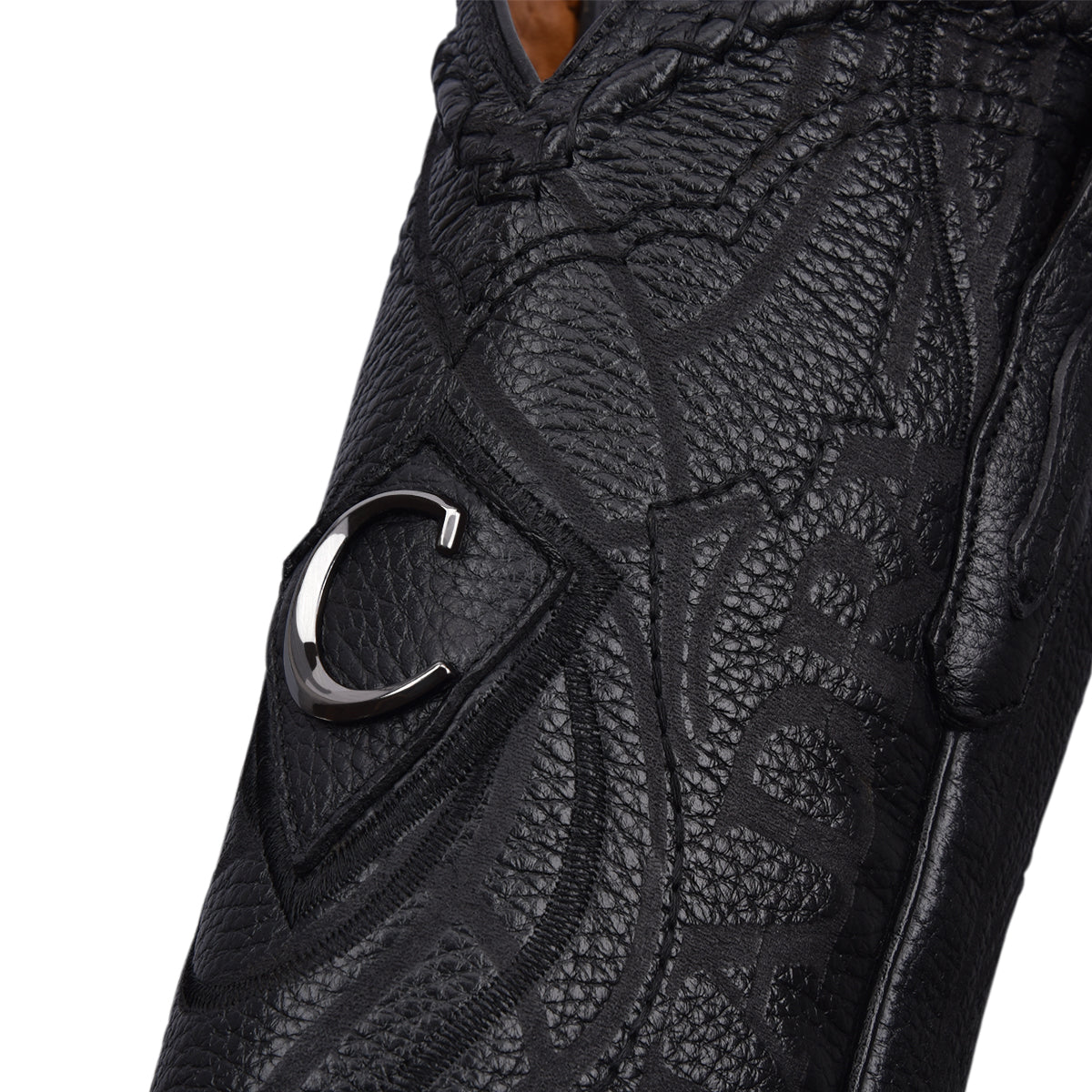 Cuadra Black Deer Laser & Embroidery Narrow Square Toe CU587