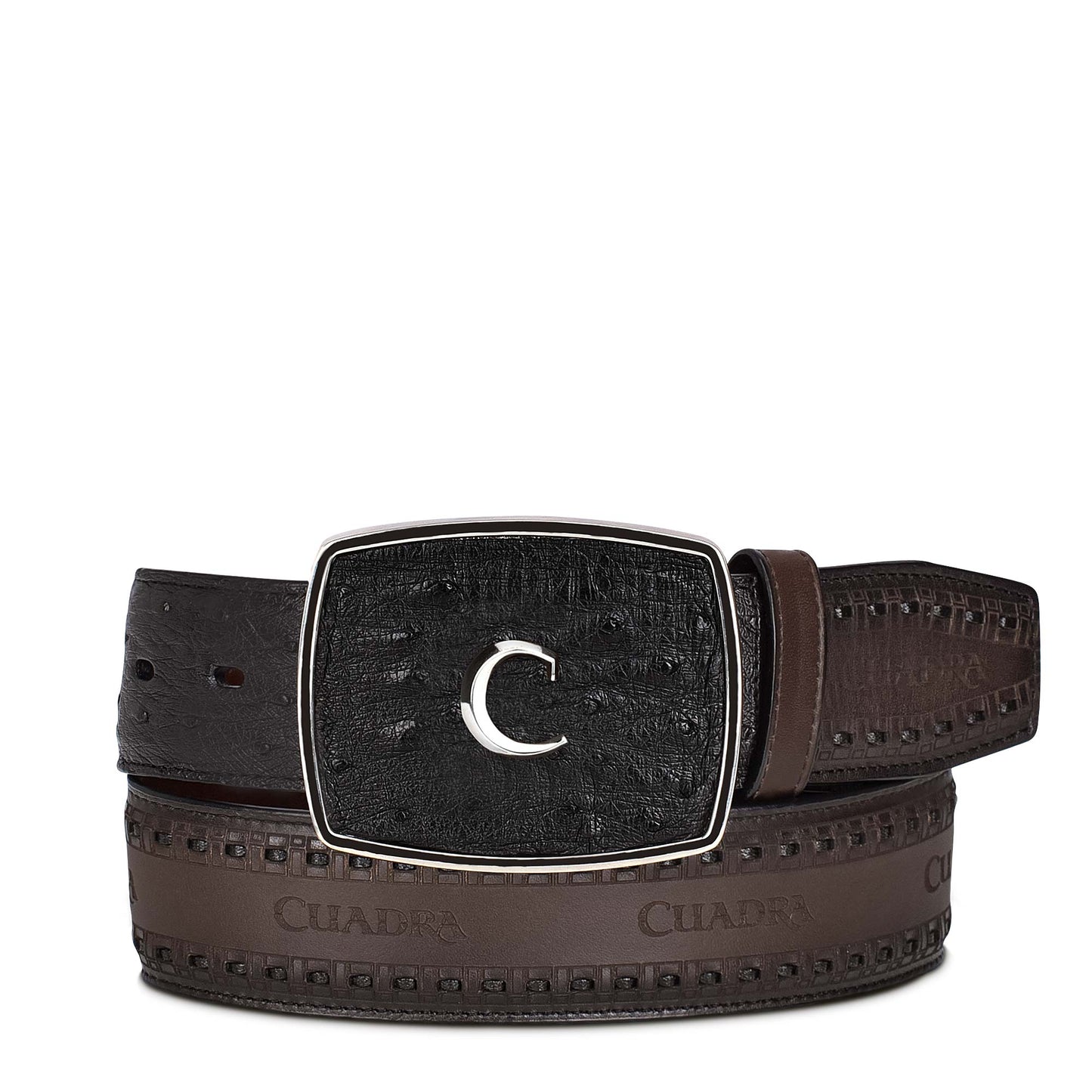 Cuadra Black Ostrich Laser & Woven BC205