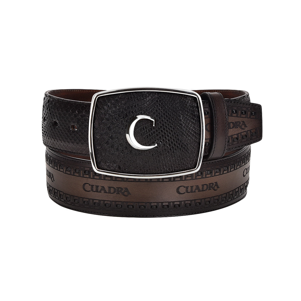 Cuadra Black Python Laser Belt BC378