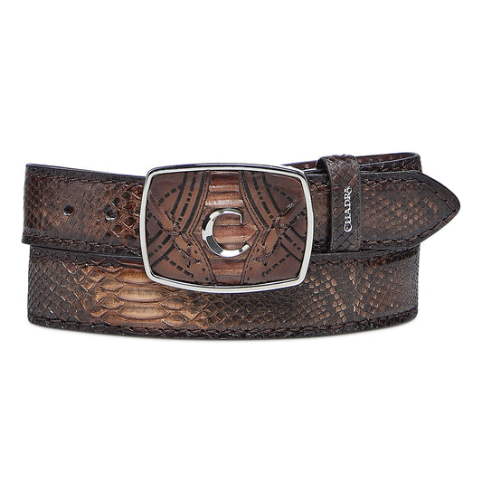 Cuadra Brown Python Belt BC412