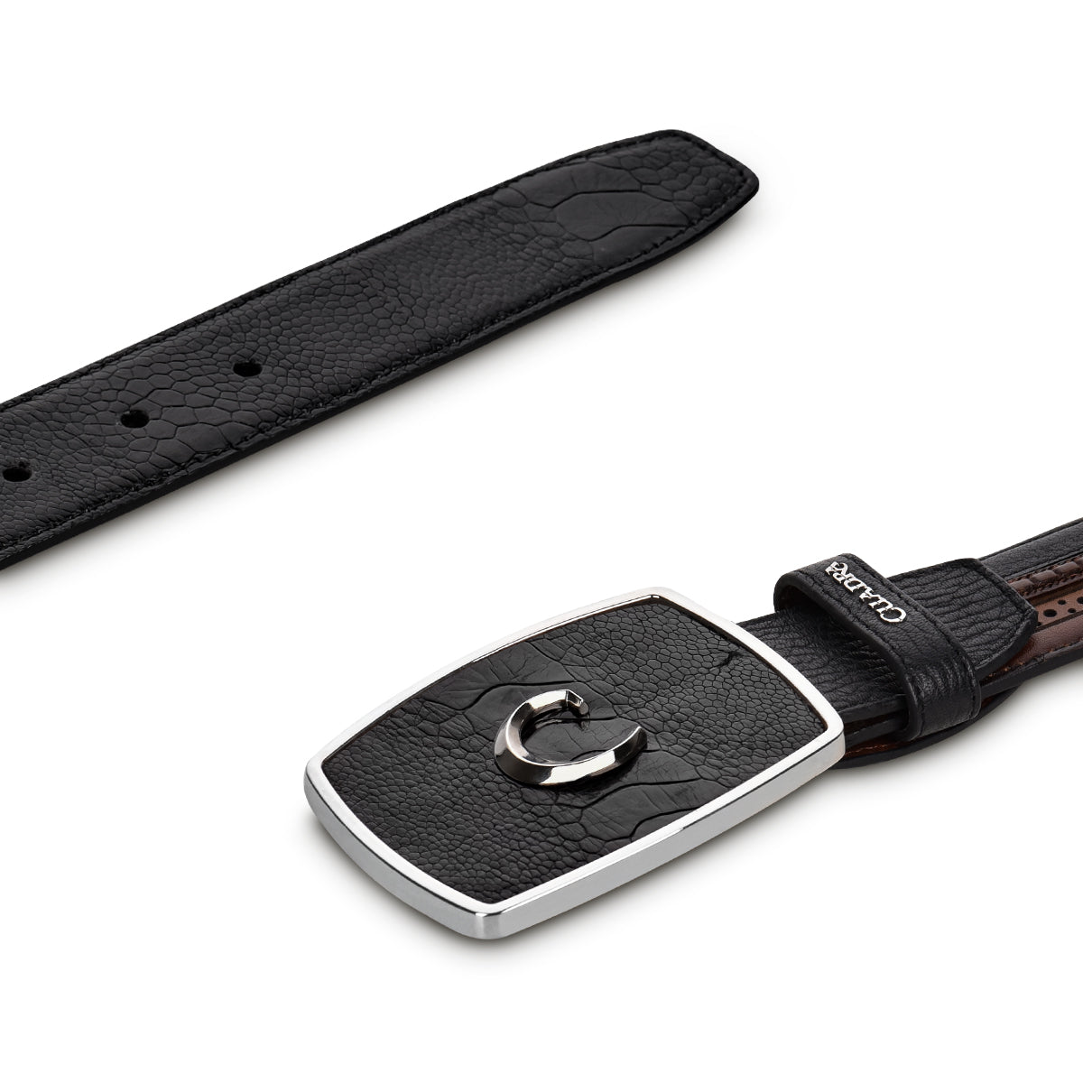 Cuadra Black Ostrich Leg Belt BC240