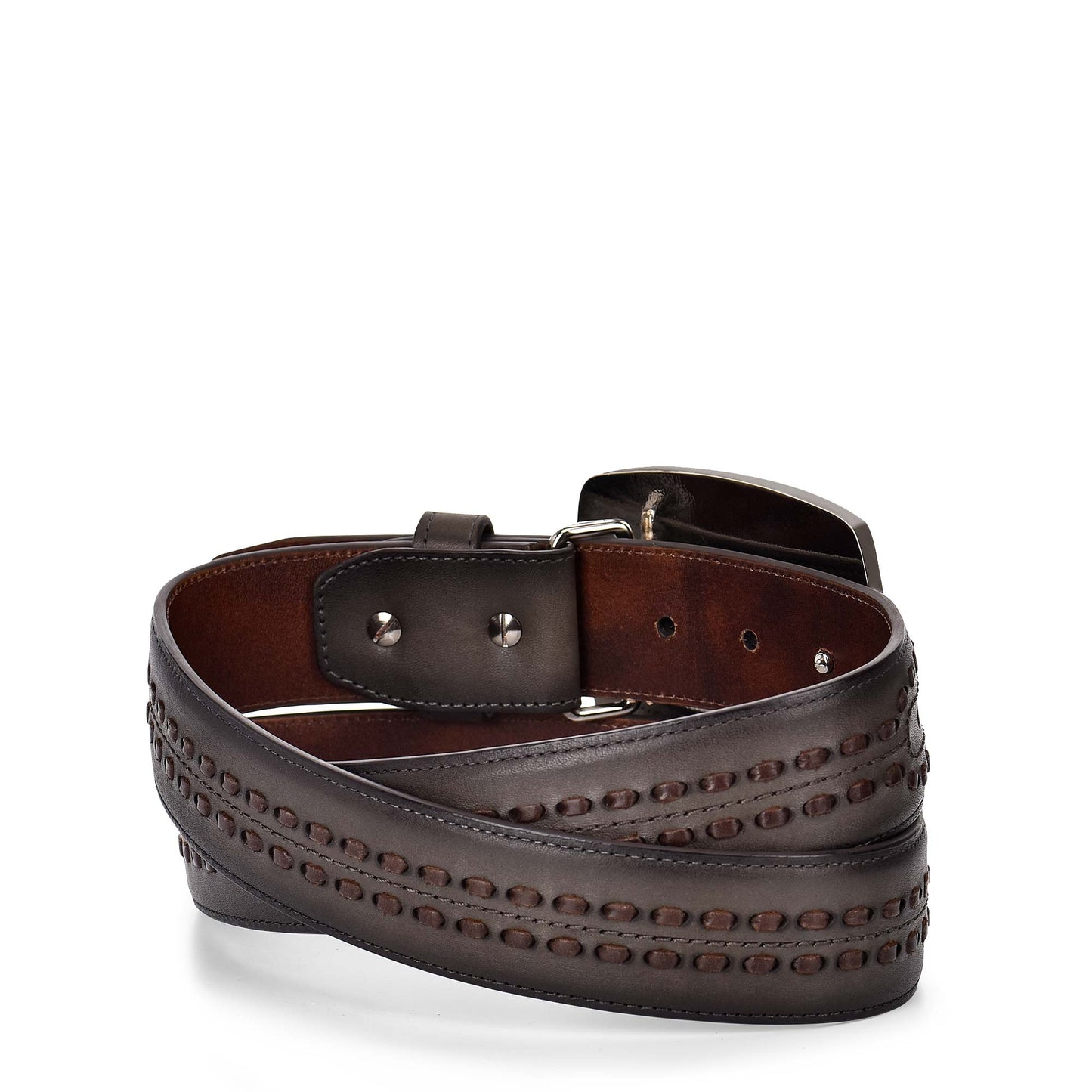 Cuadra Over Black Laser & Woven  Belt BC248