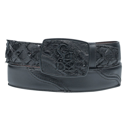 Cuadra Black Pirarucu Belt BC357