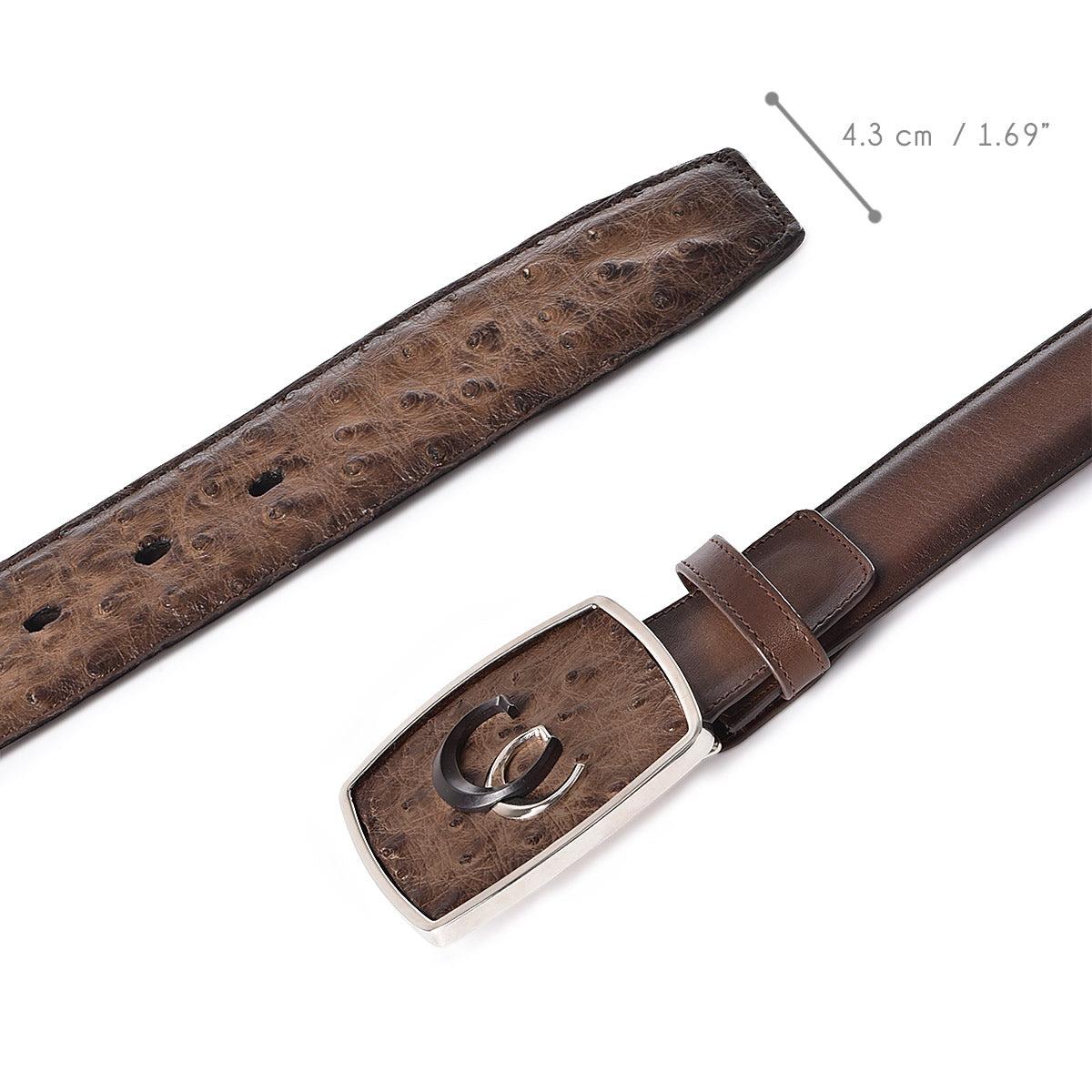 Cuadra Brown Ostrich Belt BC321