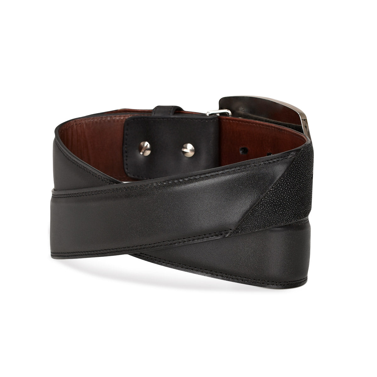 Cuadra Black Stingray Belt BC315