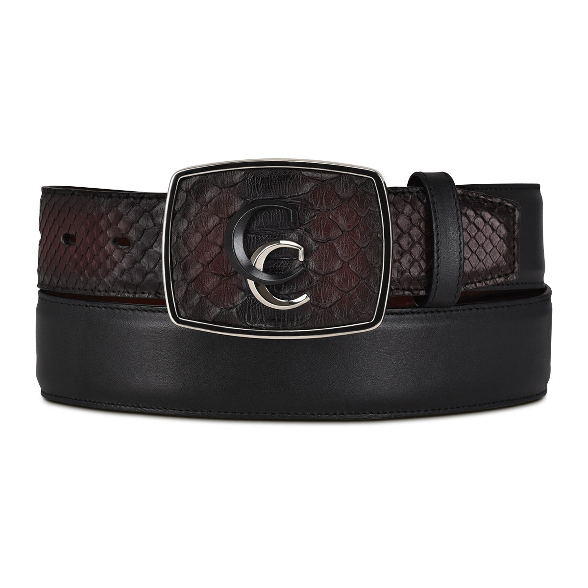 Cuadra Black Python Belt BC324