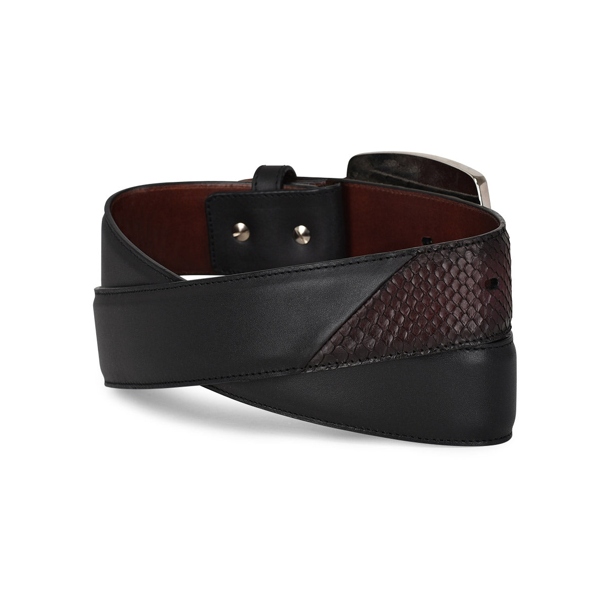 Cuadra Black Python Belt BC324