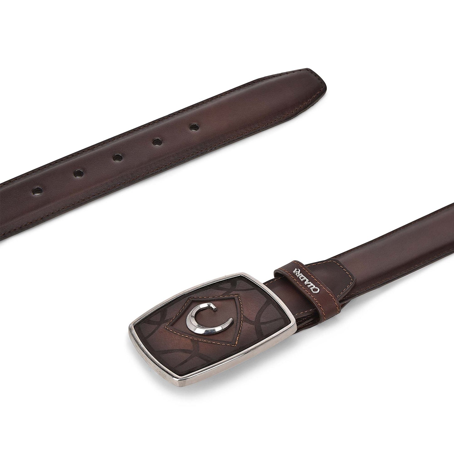 Cuadra Over Chestnut Laser Belt BC158