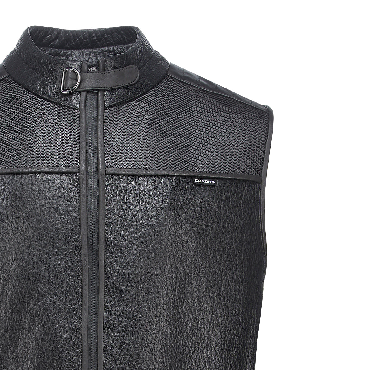 Cuadra Black Laser & Zipper Vest JC337
