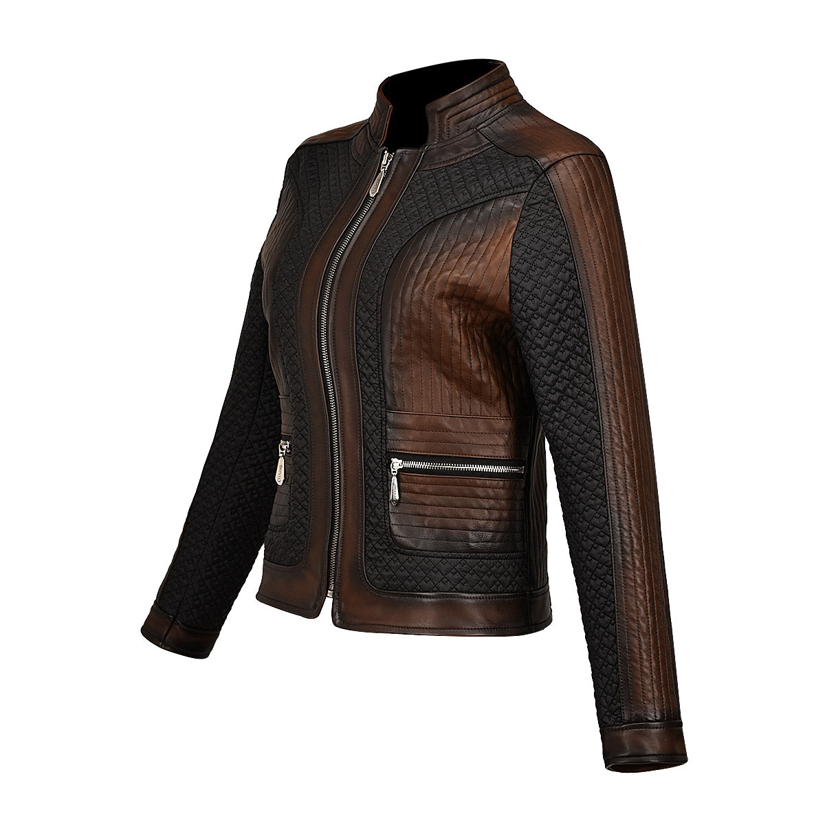 Cuadra Brown Zipper Woman Jacket JC245