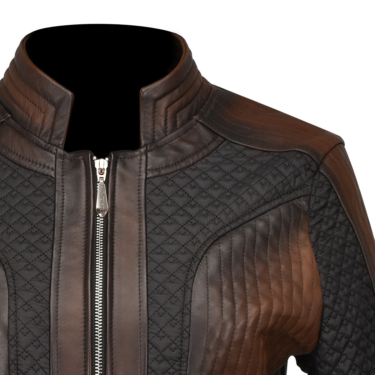 Cuadra Brown Zipper Woman Jacket JC245