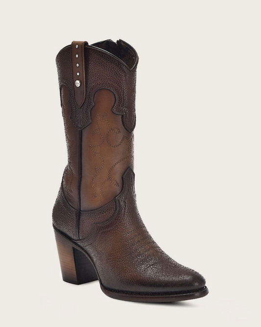 Cuadra Honey Embroidery & Studs & Zipper Snip Toe CU769