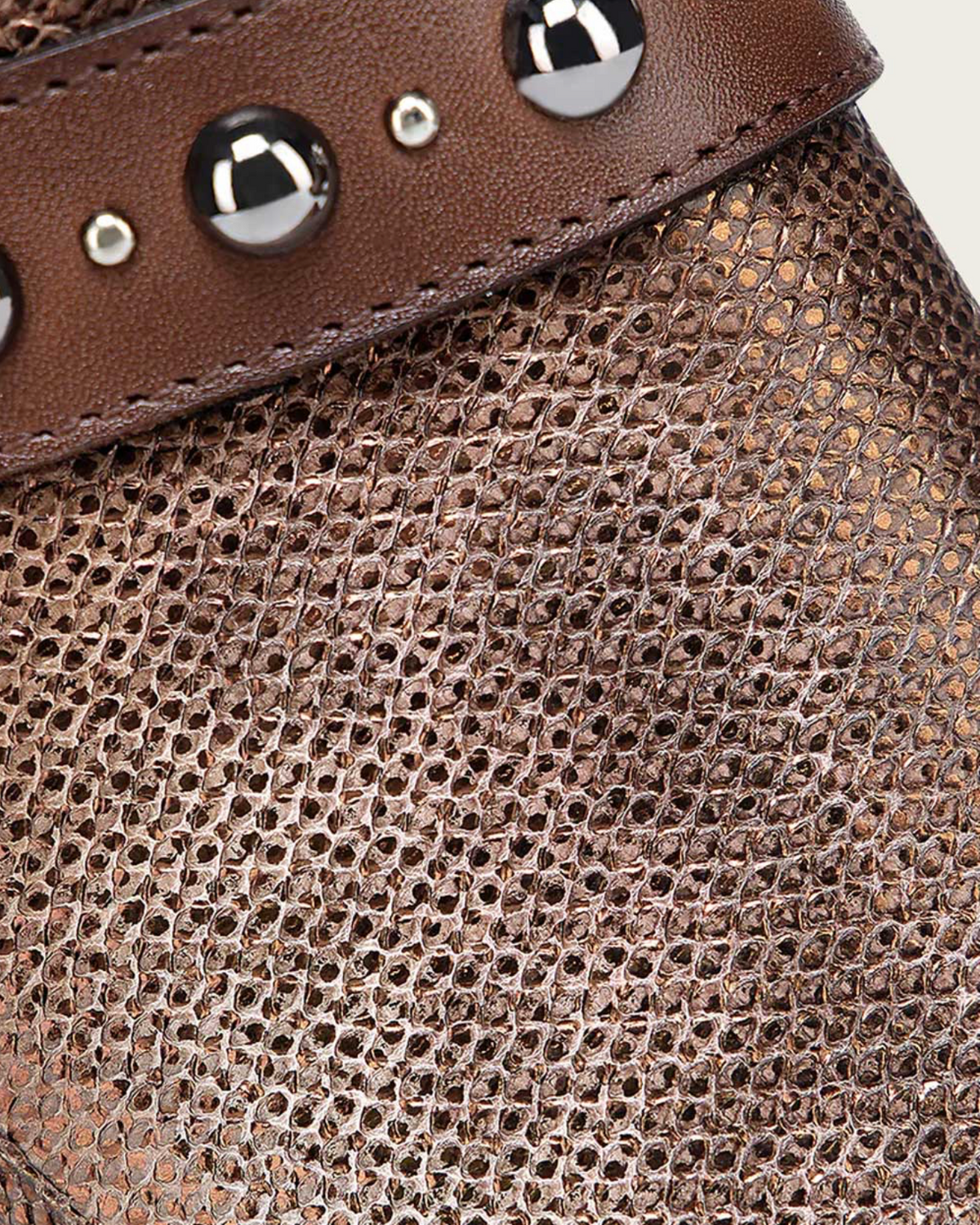 Cuadra Gold Karung Zipper & Studs Round Toe CU951