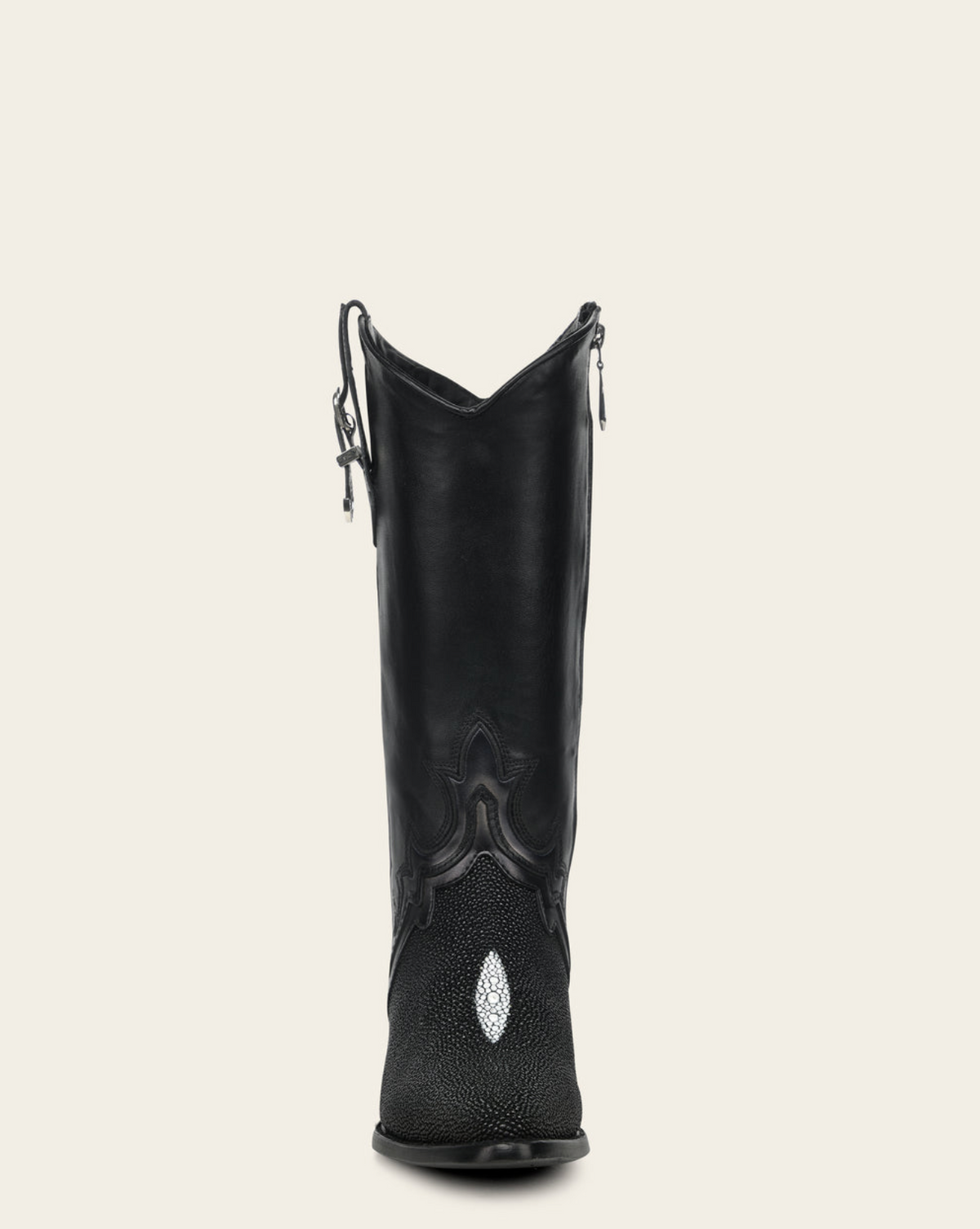 Cuadra Black Stingray Embroidery & Studs & Zipper Point CC375